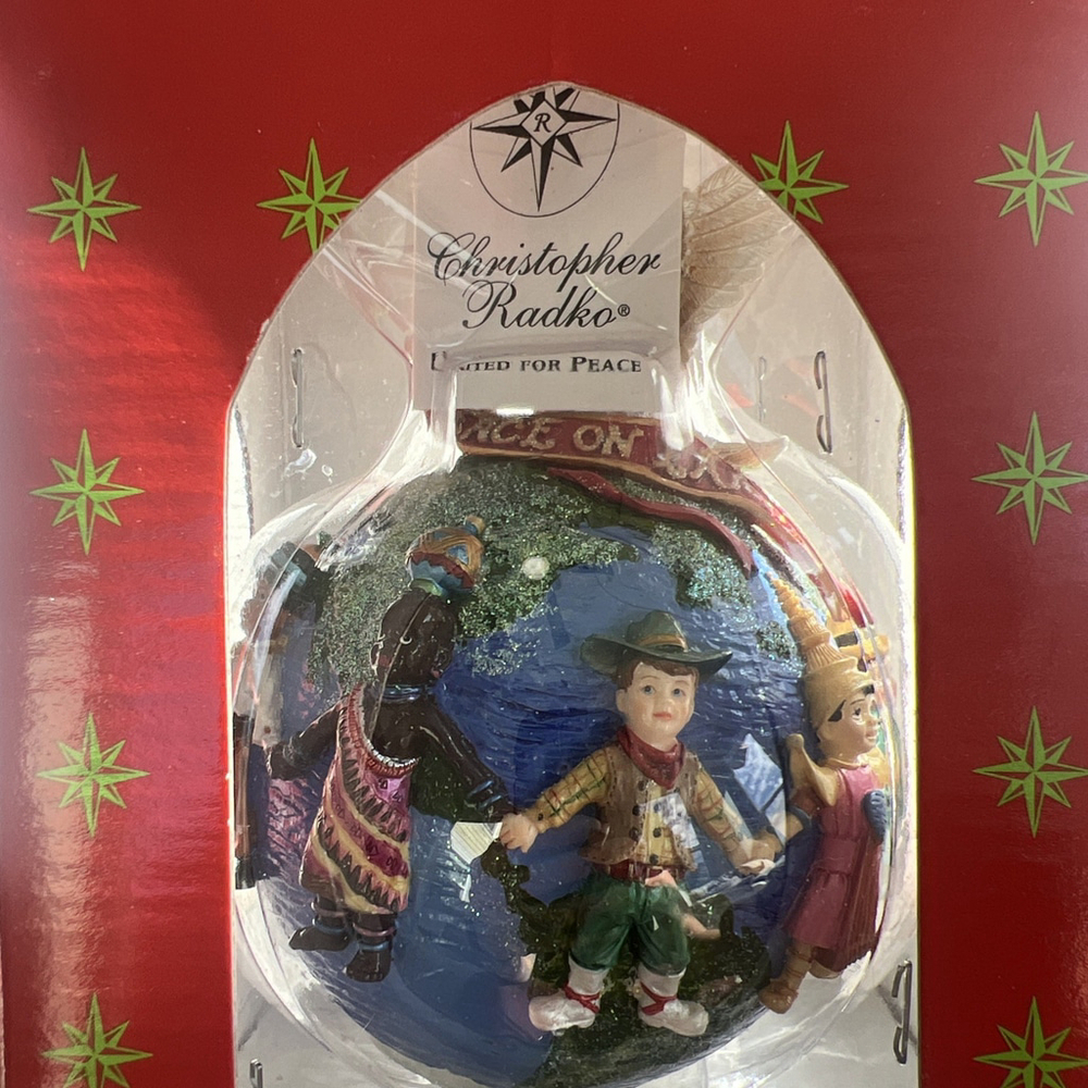 Christopher Radko “United for Peace” Glass Ornament NIB 2000 Handcrafted Collect